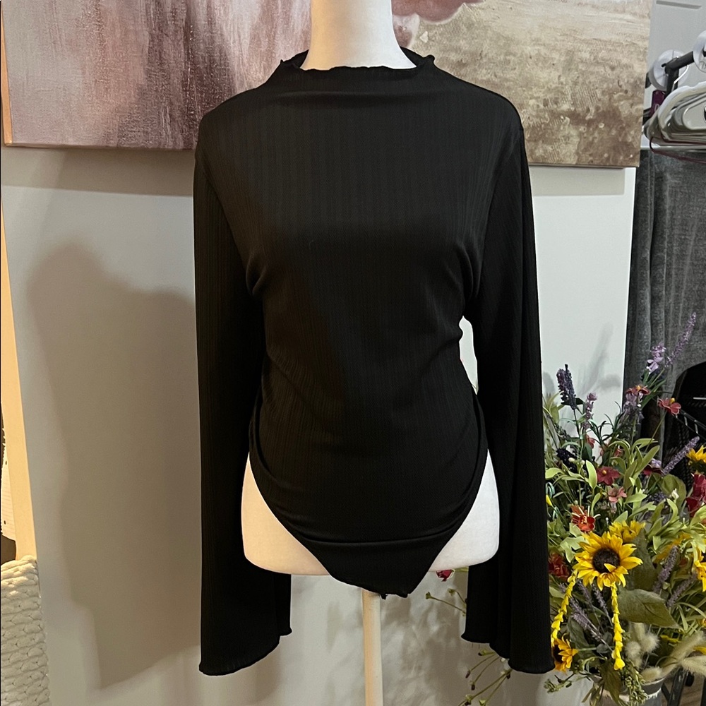 Hold For NIKKI SHEIN Black Ribbed Bodysuit (R)